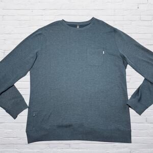 Vuori V218 Jeffrey's Pullover Sweatshirt Men's XXL Indigo Heather Zip Pocket